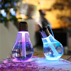 USB Air Humidifier – Bulb-Shaped Lamp with Colorful LED Night Light for Home & Office