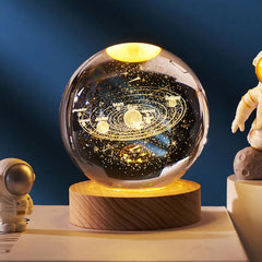 3D Crystal Galaxy Moon Lamp – Astronaut Planet Night Light (USB Powered)
