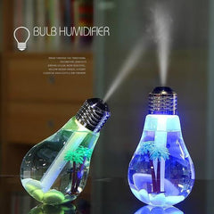USB Air Humidifier – Bulb-Shaped Lamp with Colorful LED Night Light for Home & Office