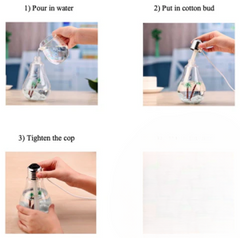 USB Air Humidifier – Bulb-Shaped Lamp with Colorful LED Night Light for Home & Office